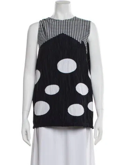 Pre-owned Namacheko Polka Dot Print Crew Neck Top W/ Tags In Blue