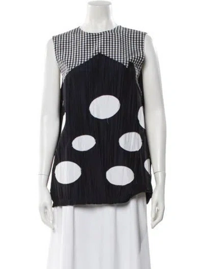 Pre-owned Namacheko Polka Dot Print Crew Neck Top W/ Tags In Blue