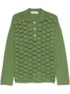 Namacheko Bird Feather Polo Sweater In Green