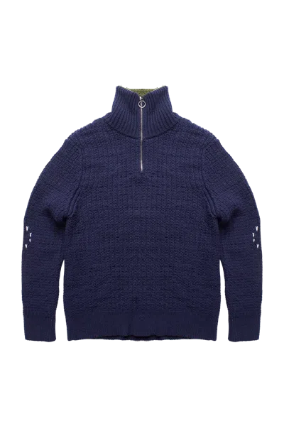Namacheko Quarter Zip Sweater In Blue