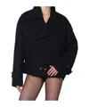 Namacheko Quilted Waist Trench Coat In Black