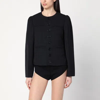 NAMACHEKO NAMACHEKO  REGIMENT BLACK JACKET IN SILK BLEND