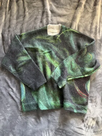 Pre-owned Namacheko Rezyane Printed Green Wool Sweater In Multi