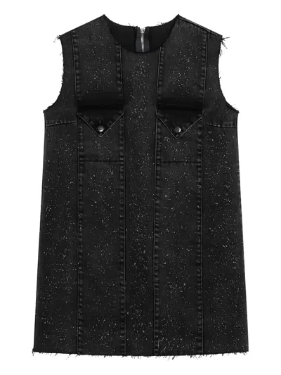 Namacheko Seams-details Sleeveless Mini Dress In Black