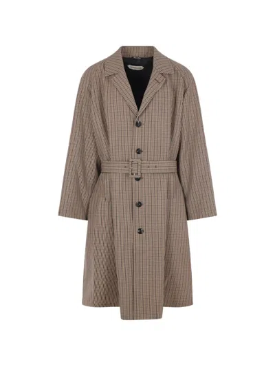 Namacheko Single-breasted Wool Checked Coat In Brown