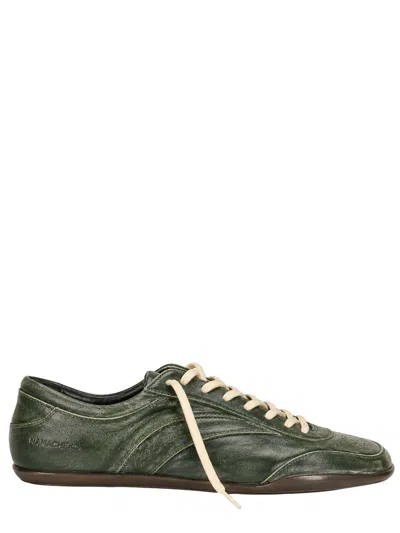 Namacheko Osterly Distressed Green Leather Sneakers