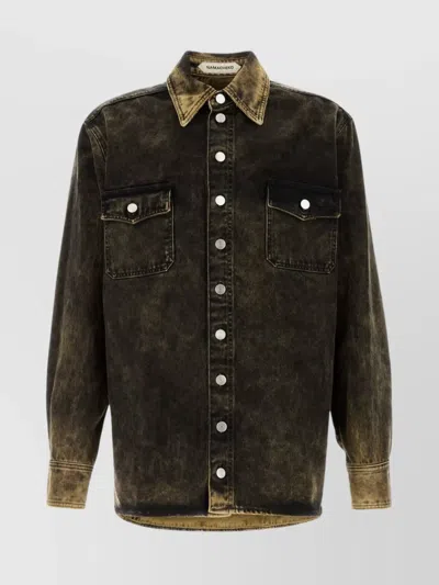 Namacheko Camicia Hank In Denim Nero Uomo In Black