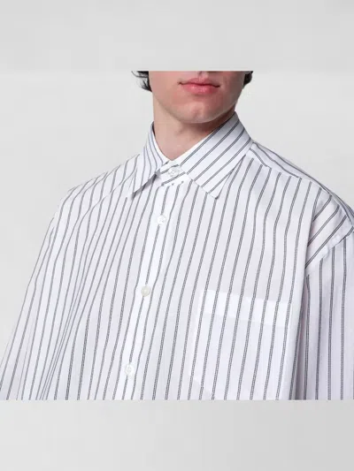 Namacheko Striped Shirt Long Sleeves Chest Pocket In White