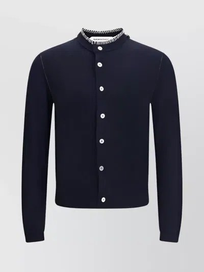 Namacheko Structured Cotton Cardigan Contrast Stitching