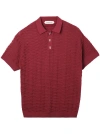 Namacheko Taske Scale Short Sleeve Polo Tops Burgundy In Red