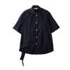 Namacheko Ven Crinkled Short Sleeve Shirt Navy