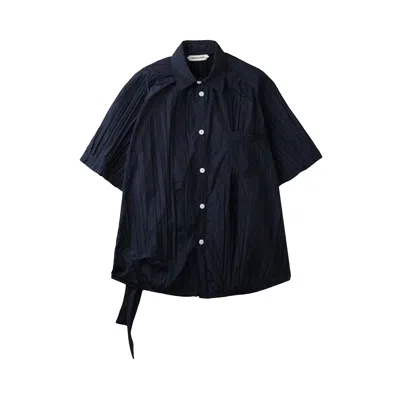 Pre-owned Namacheko Ven Crinkled Short-sleeve Shirt 'navy' | Blue | Men's Size S