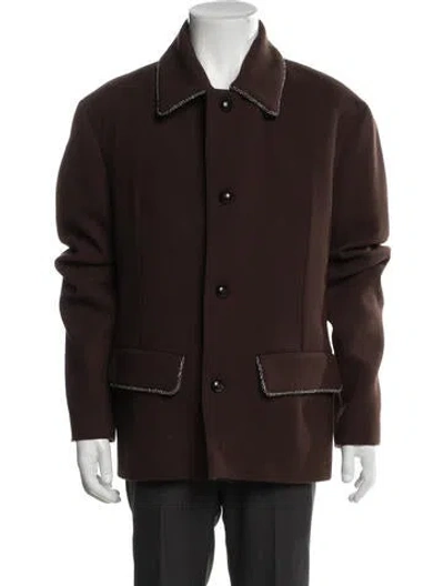 Pre-owned Namacheko Virgin Wool Peacoat In Brown