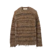 Namacheko Viskan Striped Crewneck Sweater Green In Brown