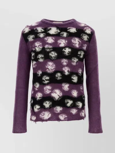 NAMACHEKO WOOL BLEND CREW-NECK SWEATER WITH INTENTIONAL RIPS