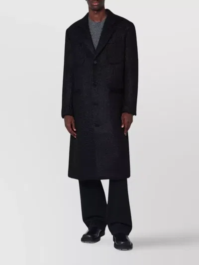 Namacheko Wool Coat With Notched Lapel And Pockets In Black