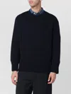 Namacheko Wool Crew Neck Sweater With Elbow Patches In Blue