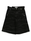 Namacheko Zebra Denim Shorts In Black