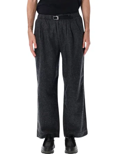 Namamica Wide-leg Belted Trousers In Black