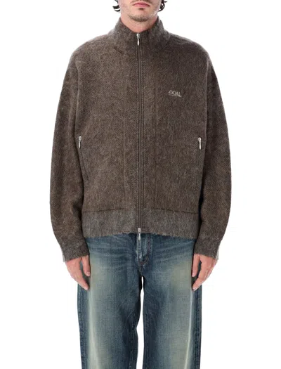 Namamica Zip Front Mock Neck Knit Jacket In Brown