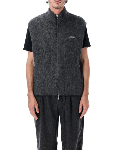 Namamica Zip-front Sleeveless Knit Vest In Gray