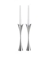 Nambe 11 Curve Candlesticks, Set Of 2 In Silver