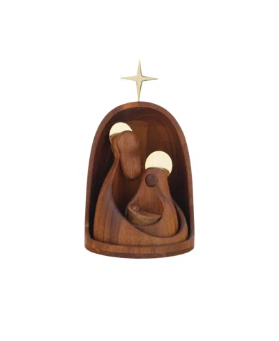 Nambe 4 Piece Nested Nativity In Silver-tone,brown