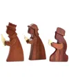 Nambe Acacia Wood Gold-plate Accent Wisemen, Set Of 3 In Brown
