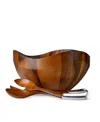 Nambe Billow Salad Bowl With Servers In Brown