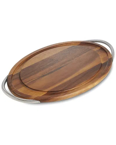 Nambe Braid Carving Board In Brown