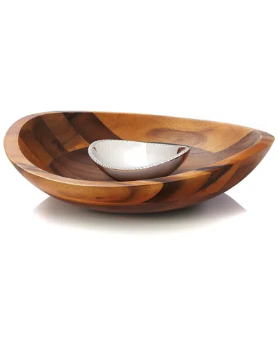 Nambe Nambé Braid Chip & Dip In Brown