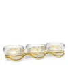 Nambe Braid Gold Glass Triple Condiment Server In Gold