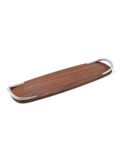 Nambe Braid Large Cheese Board In Brown