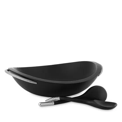 Nambe Braid Noir 3 Piece Salad Set - Exclusive In Black