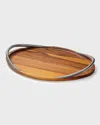 Nambe Braid Serving Tray In Brown