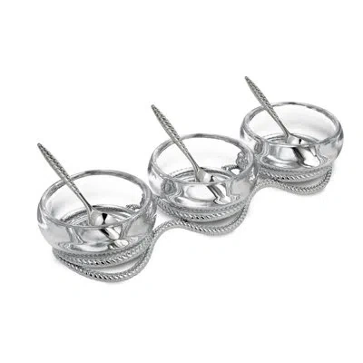 Nambe Braid Triple Condiment In Clear