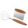 Nambe Breaking Bread Bench Scraper & Whisk, Set Of Two In Brown