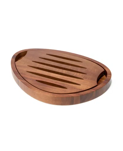 Nambe Breaking Bread Cutting Board In Brown
