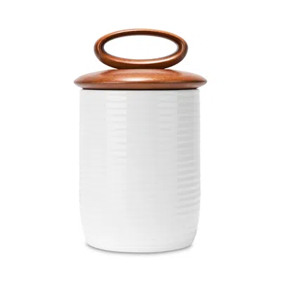 Nambe Breaking Bread Medium Canister In White