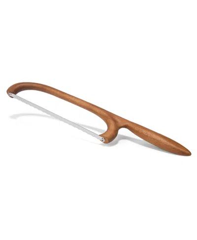 Nambe Breaking Bread Serrated Knife In Brown