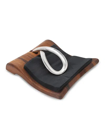 Nambe Breeze Napkin Holder In Brown