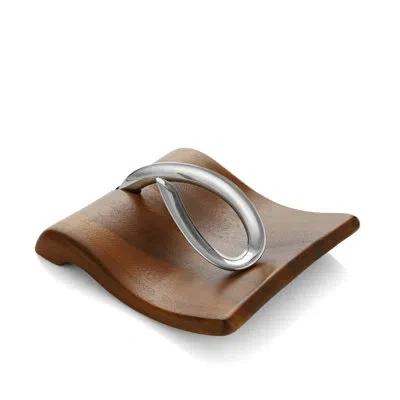 Nambe Breeze Napkin Holder In Brown;silver