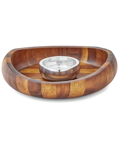 Nambe Nambé Butterfly Chip & Dip In Brown