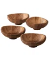 Nambe Butterfly Individual Salad Bowls, Set Of 4 In Brown
