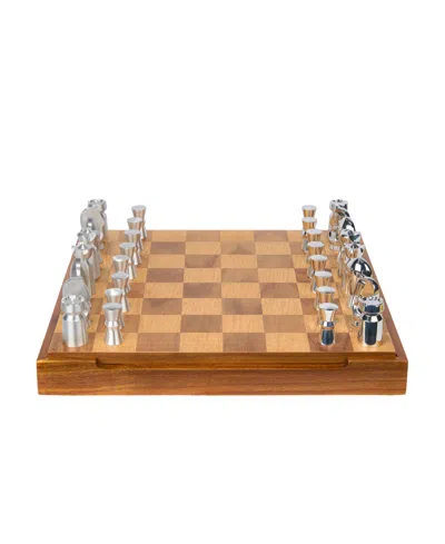 Nambe Chess And Checkers, 57 Piece Set In Brown