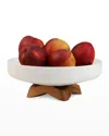 Nambe Chevron Fruit Or Centerpiece Bowl In White