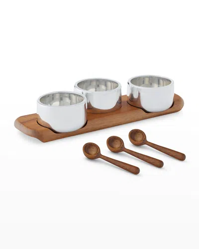 Nambe Classic Triple Condiment In Silver