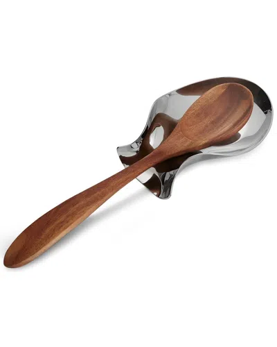 Nambe Curvo Spoon Rest In Brown