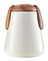 Nambe Dog Treat Jar In Brown