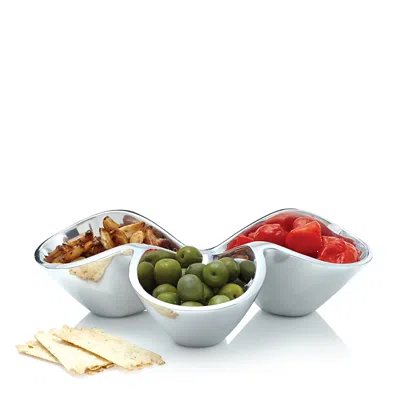 Nambe Dupe  Bella Triple Condiment Bowl In Silver
